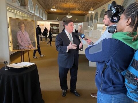 Stewart and NBC in Visitors Center