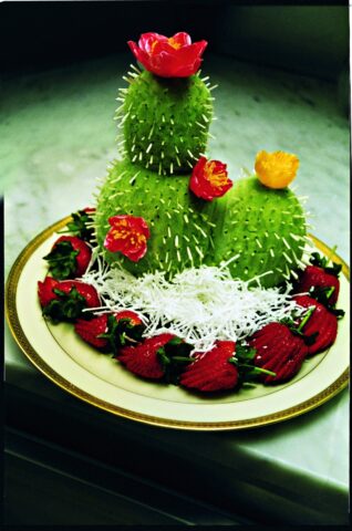 Mexican State Dinner Dessert - 1984: Tequila Mousse with Kiwi and Coconut Sorbet