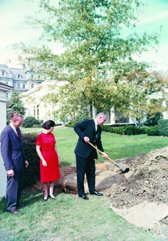 President Johnson Plants a Willow Oak - 1964