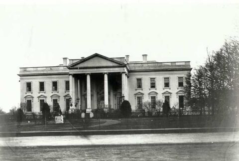 A north view of President Buchanan’s White House, 1859.