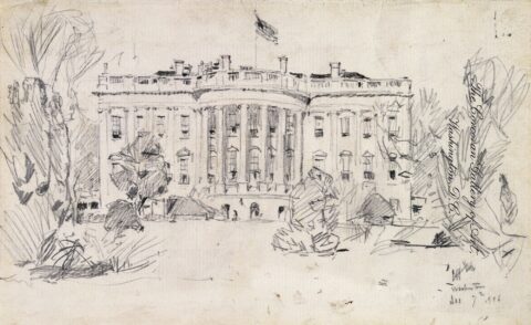 South Front of the White House by Childe Hassam