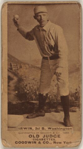 John Irwin (1861-1934), third baseman for the Washington Statesmen (later Senators) of the American Association, ca. 1889.